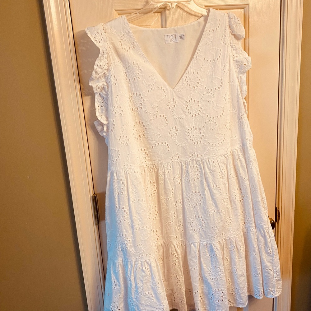 White Eyelet Sleeveless Dress